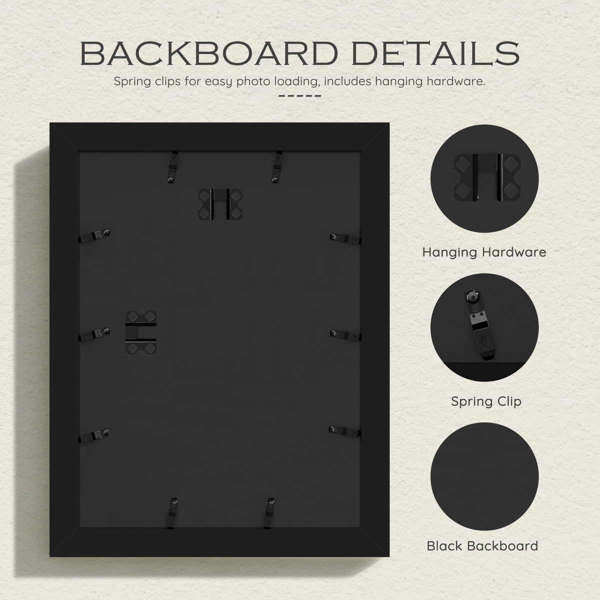 12x16 Black Wooden Picture Frame (Black Frame Black Mat / 12x16)
