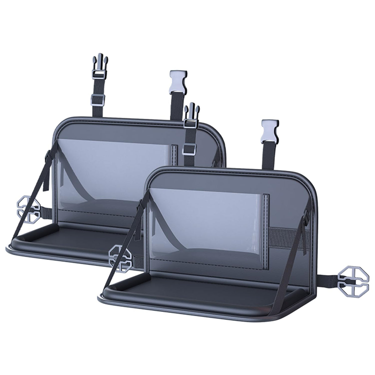 Backseat Car Organizer with Foldable Tray & Tablet Holder (black)