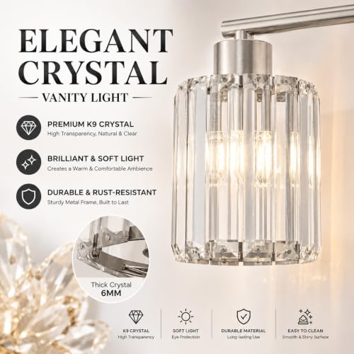 Modern Crystal Bathroom Light Fixtures