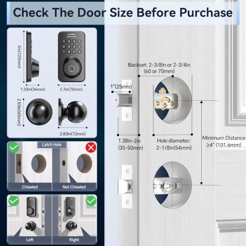 WiFi Fingerprint Smart Door Lock with Knob Set