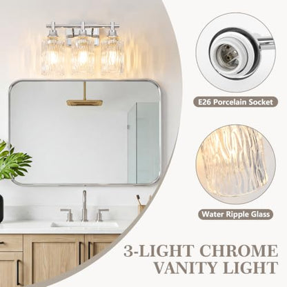 Modern 3 Light Bathroom Light Fixtures (Chrome / 3-light)