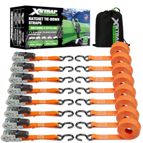 8 Pack Ratchet Tie Down Straps