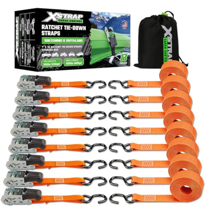 8 Pack Ratchet Tie Down Straps