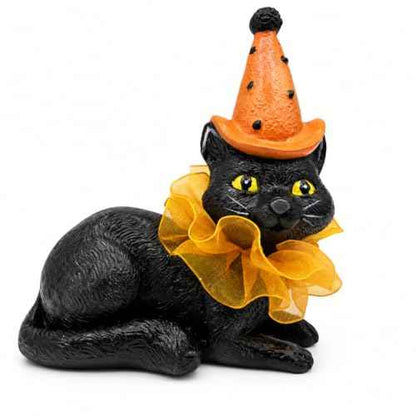 Halloween Decoration Indoor Resin Cat Witch Figurine (Black Cat)