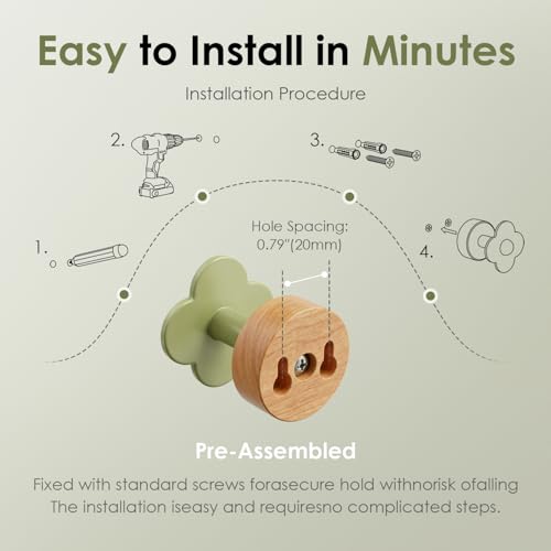Upgreded Heavy Duty Coat Rack Wall Mount for Entryway (Green / 2 Hooks)
