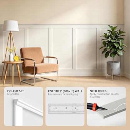 White Primed Wainscoting Wall Panels Kit