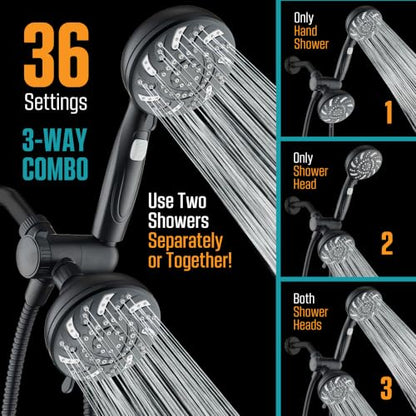 High Pressure Dual Shower Head Combo