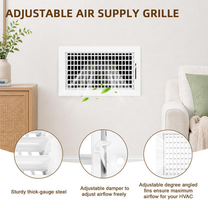 10x6 Adjustable Vent Cover Ceiling Register Vent Cover for Wall 10x6 Duct (10"Wx6"H)