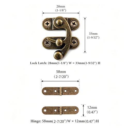 Right Latch Hook Hasp & Hinges Kit with Matching Screws