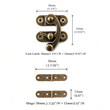 Right Latch Hook Hasp & Hinges Kit with Matching Screws