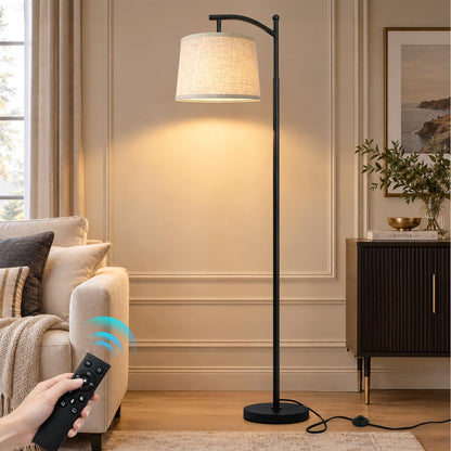 Arc Floor Lamp Standing Lamps with Remote (Black-Remote Control)