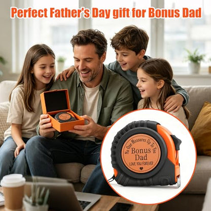 Gifts for Men Birthday Gift for Dad Grandpa Papa Uncle Husband Anniversary Christmas Fathers Day Valentines Day Useful Gifts for Men Genuine Leather Engraved 25 FT Tape Measure Tools