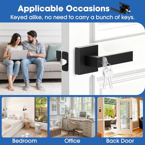 6 Pack Door Lock Black Door Handle