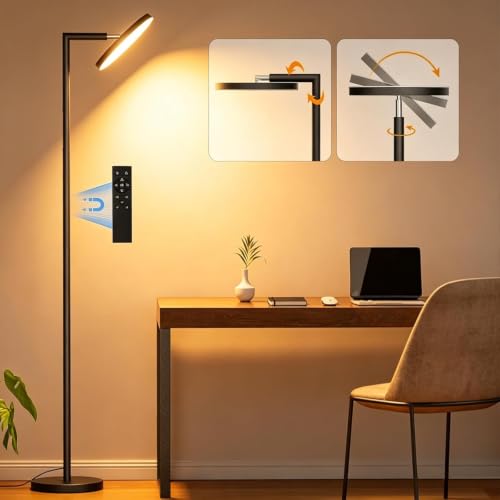 350° Rotating Head & 32W Dimmable LED Torchiere Floor Lamps for Living Room