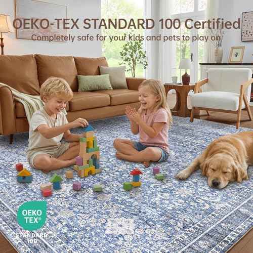 5x7 Area Rugs (Blue / 5' x 7' (Rectangular))