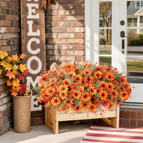 Artificial Fake Plants Flowers for Outdoor Outside Spring Summer Decoration