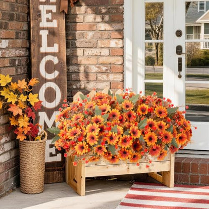 Artificial Fake Plants Flowers for Outdoor Outside Spring Summer Decoration