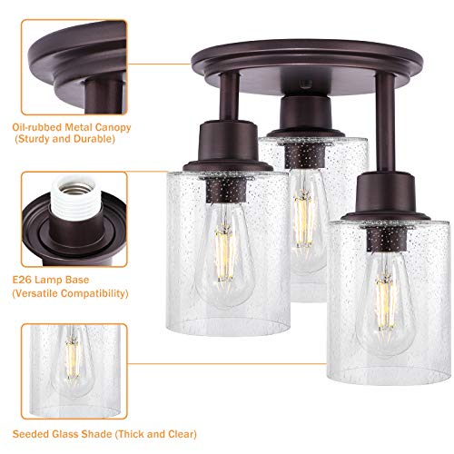 Semi Flush Mount Ceiling Light (Bronze / 9.5" X 13" (24cm X 33.8cm))