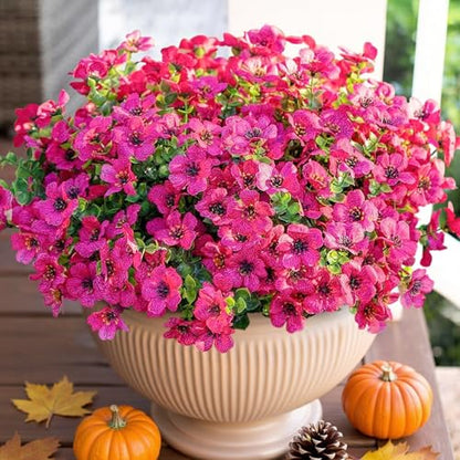 Artificial Flowers Daisy with Eucalyptus Leaves for Outdoor Indoor Garden Home Decoration 12 Bundles