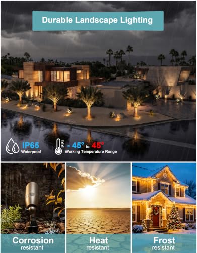 Large Brass Outdoor Landscape Spotlight with 5W 2700K MR16 Bulb