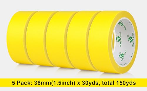 1.5 Inch Wide Masking Tape (Yellow)