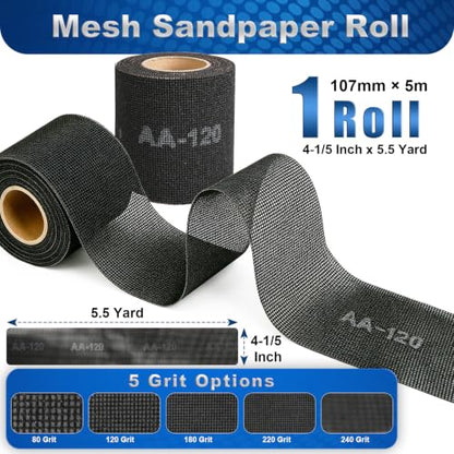 4-1/5 Inch Wide x 5.5 Yard Long Sanding Screen Mesh Roll