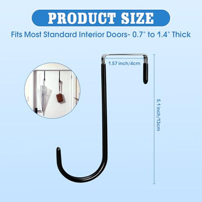 Over The Door Hooks 3 Pack Door Hanger Hooks with Rubber Liner