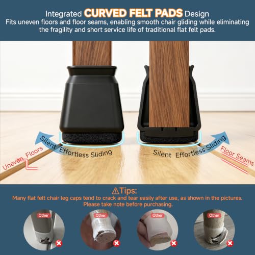 Chair Leg Floor Protectors for Hardwood Floors and Tile Floors Upgraded Arc