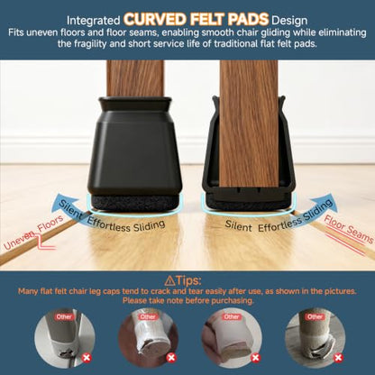 Chair Leg Floor Protectors for Hardwood Floors and Tile Floors Upgraded Arc
