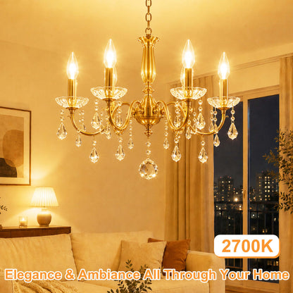 E12 Candelabra Bulb 40 Watt Dimmable Clear Chandelier Light Bulb (Clear-4w-6 Pack)