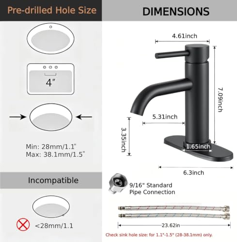 Single Handle Bathroom Sink Faucet