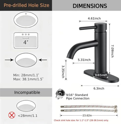 Single Handle Bathroom Sink Faucet