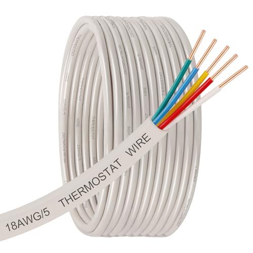 18 5 Thermostat Wire 25FT (white-18/5 / 25FT)