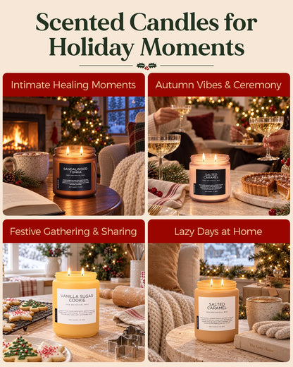 Emerald Pine Scented Christmas Candles Non Toxic 11.6Oz Soy Wax 70H (Medium Jar / EmeraldPine)
