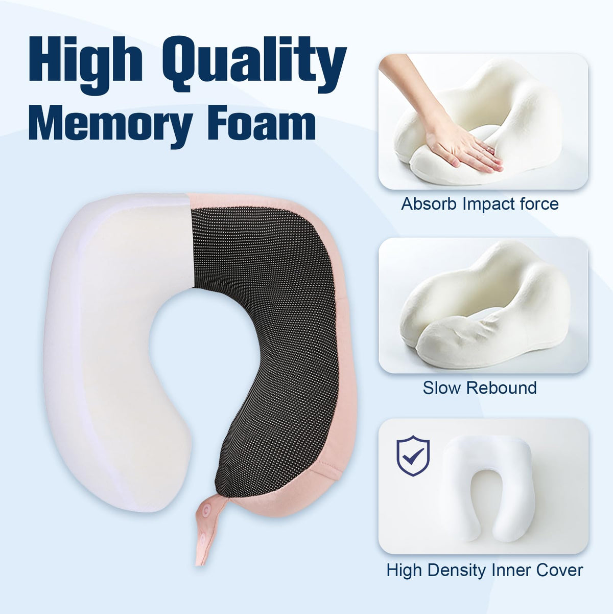 Neck Pillow for Traveling (Light Pink)