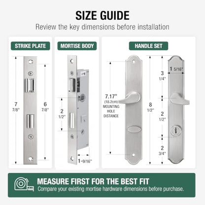 Flat Slot Storm Door Handle Complete Set