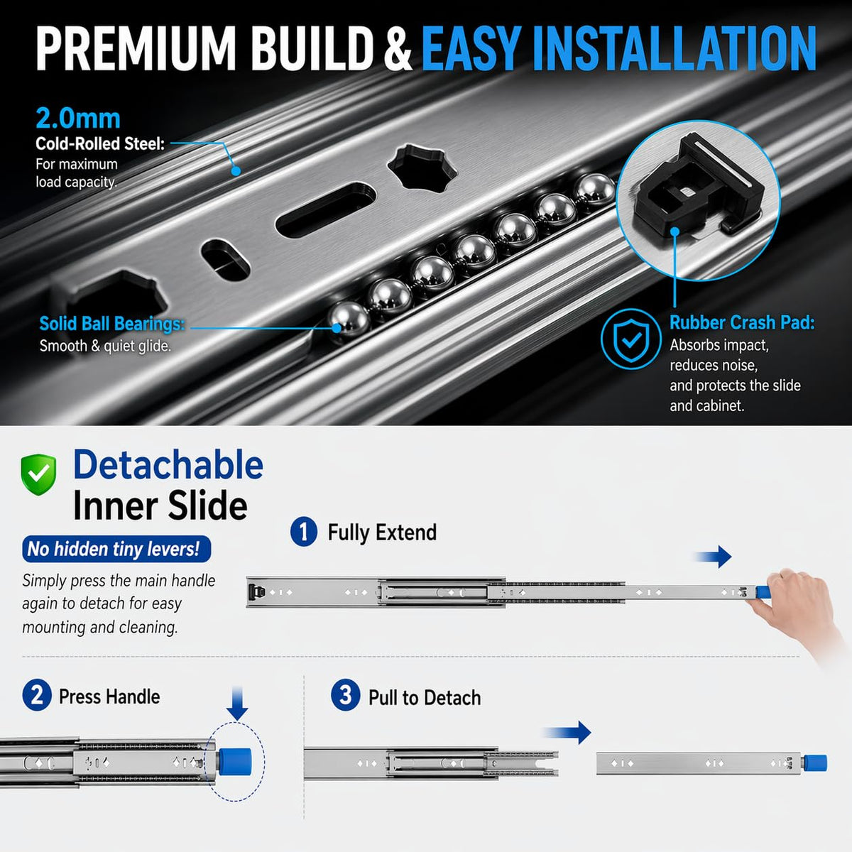 32 Inch Heavy Duty Locking Drawer Slides (32 Inch)