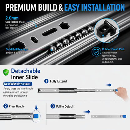 32 Inch Heavy Duty Locking Drawer Slides (32 Inch)