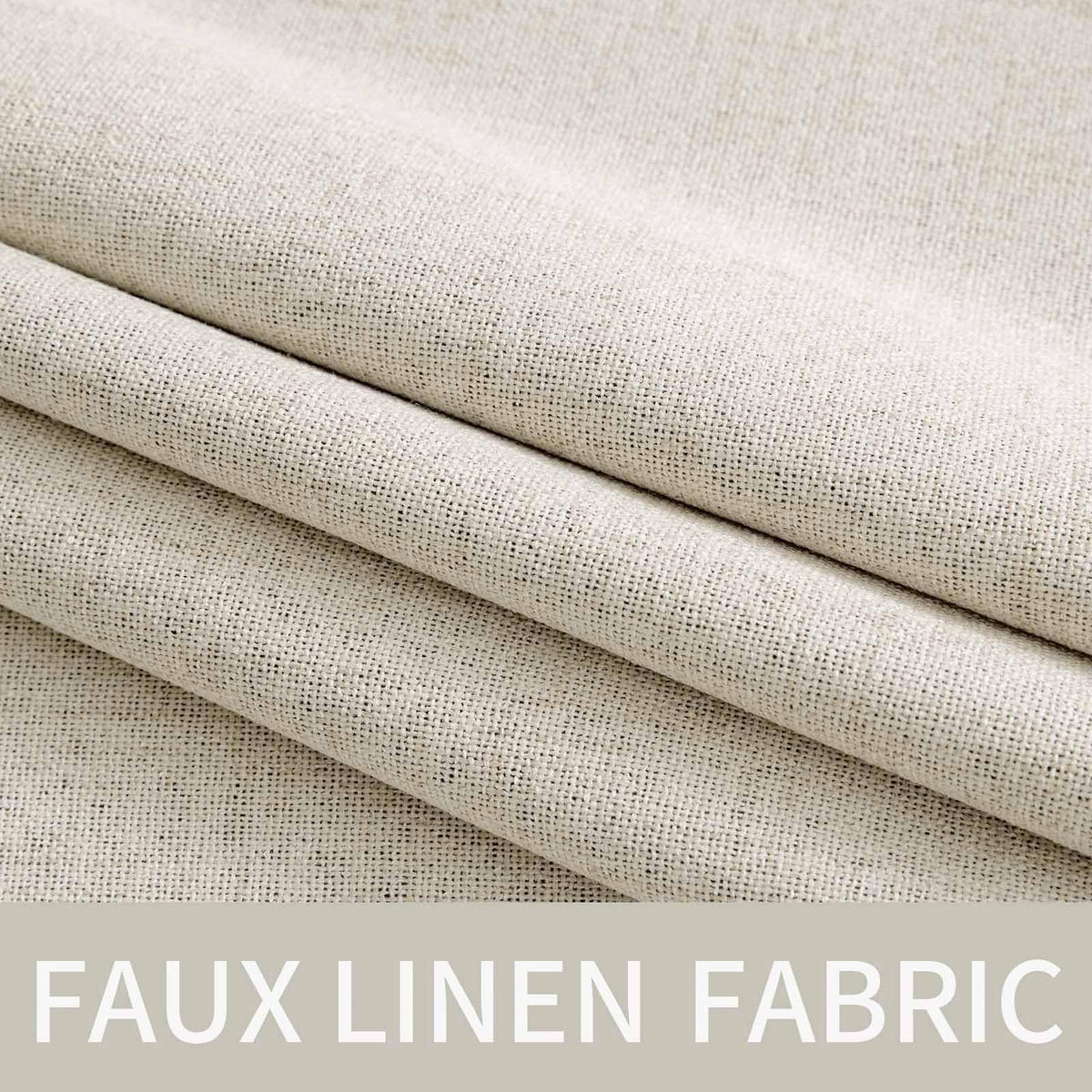 100% Blackout Linen Curtains for Bedroom 42x84 Inches Linen Beige (Linen Beige / 42"W x 84"L (Pack of 2))