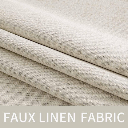 100% Blackout Linen Curtains for Bedroom 42x84 Inches Linen Beige (Linen Beige / 42"W x 84"L (Pack of 2))