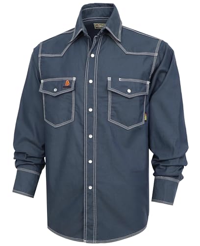FR Welding Shirts Triple Stitched Pearl Snap Down 6.5oz Soft Canvas