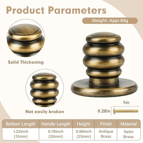 5 Pack Matt Coffee Bronze Solid Brass Kitchen Cabinet Knobs
