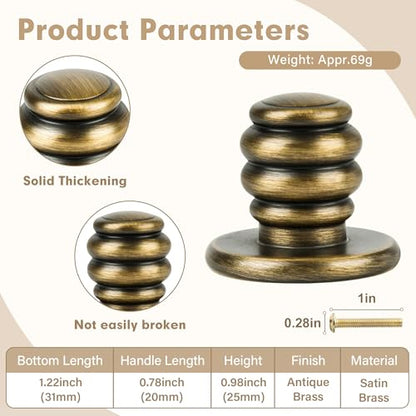 5 Pack Matt Coffee Bronze Solid Brass Kitchen Cabinet Knobs