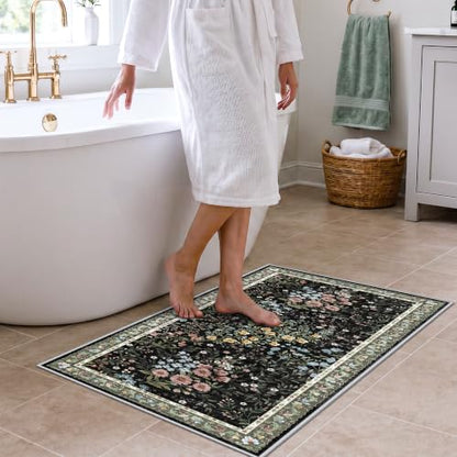Washable Kitchen Runner Rug 2x4 (Black / 2x4)
