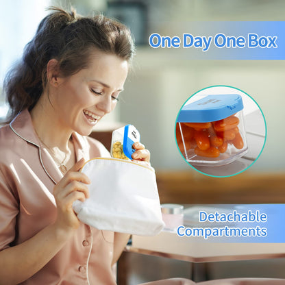 Large Pill Organizer 2 Times a Day (Blue)