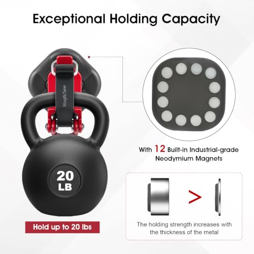 2 Pack Magnetic Shovel Holder for Truck (Red / 2 pcs)
