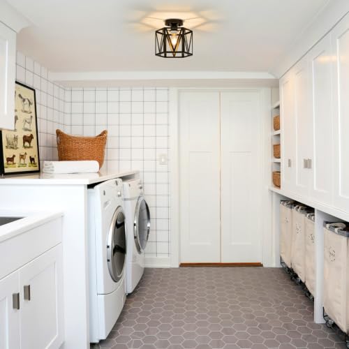 Farmhouse Semi Flush Mount Ceiling Light