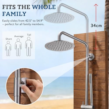 316 Marine Grade Stainless Steel Outdoor Shower Kit