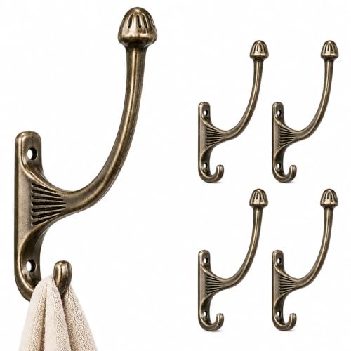 Double Prong Antique Bronze Towel Hook Wall Mounted Coat Hook