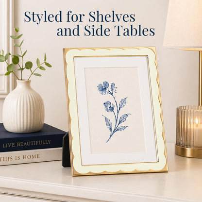 5x7 Scalloped Enamel Picture Frame (Cloud Ivory / 5x7)